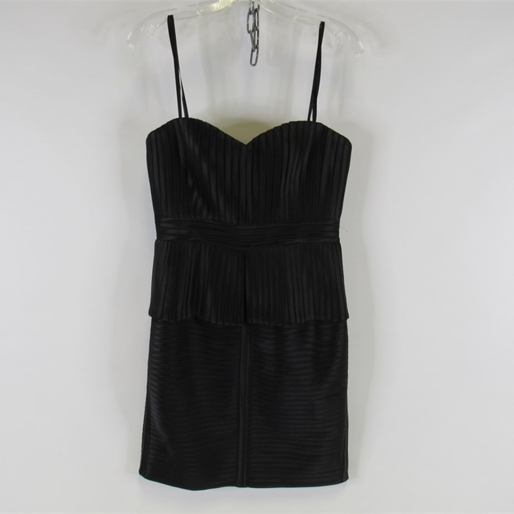 BCBGMaxAzria Black Spaghetti Strap Babydoll Mini Dress - Picture 2 of 9